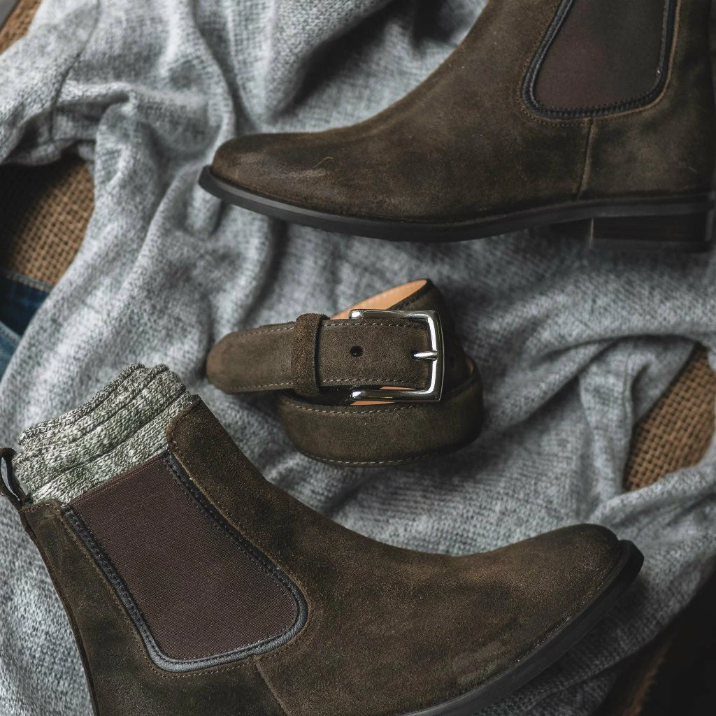 Thursday Boots - Accessories Women's Classic Leather Belt | Dark Olive Suede 8 Thursday Boots - Accessories Women's Classic Leather Belt | Dark Olive Suede