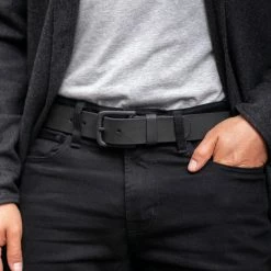 Thursday Boots - Accessories Men's Heritage Leather Belt | Black Matte 10 Thursday Boots - Accessories Men's Heritage Leather Belt | Black Matte