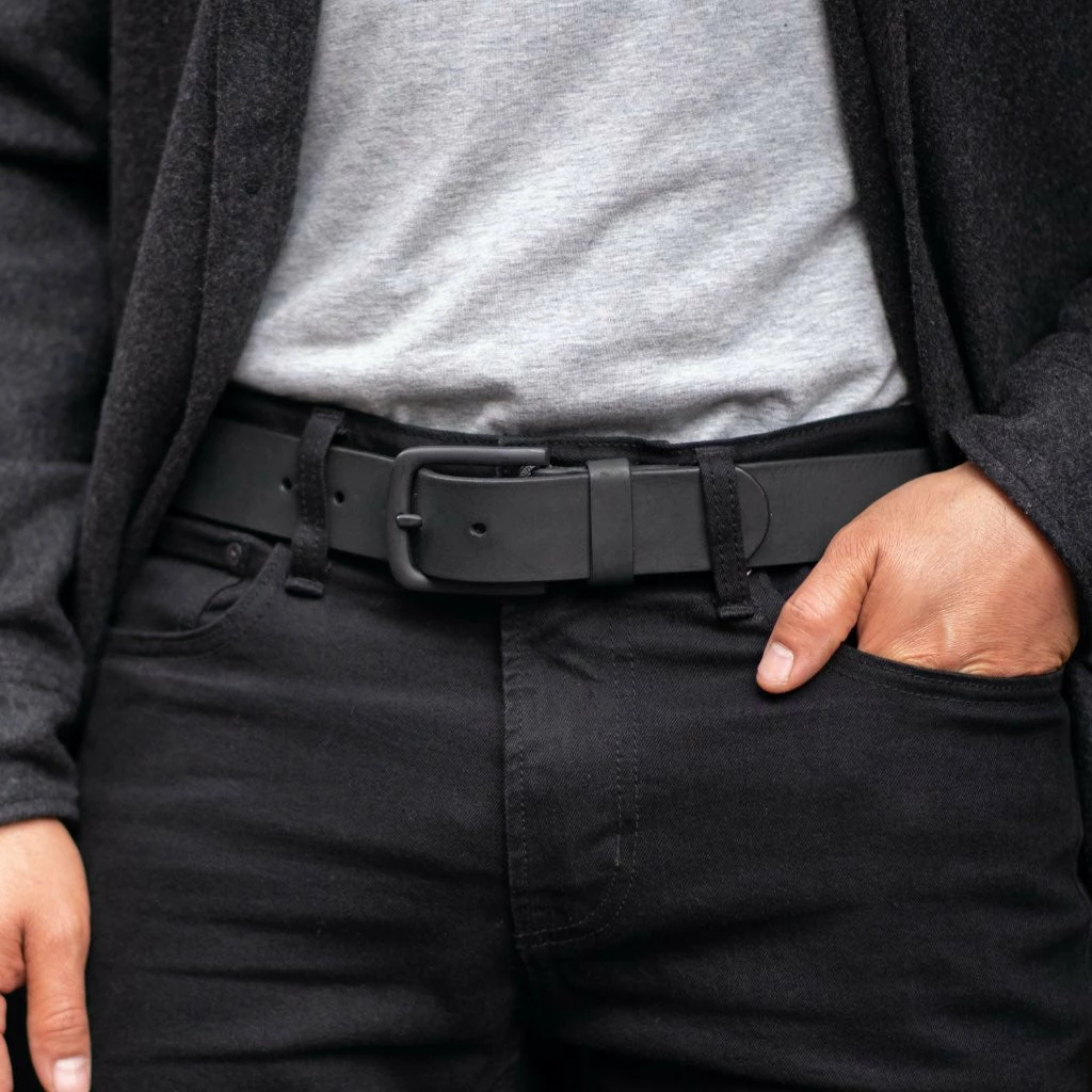 Thursday Boots - Accessories Men's Heritage Leather Belt | Black Matte 6 Thursday Boots - Accessories Men's Heritage Leather Belt | Black Matte