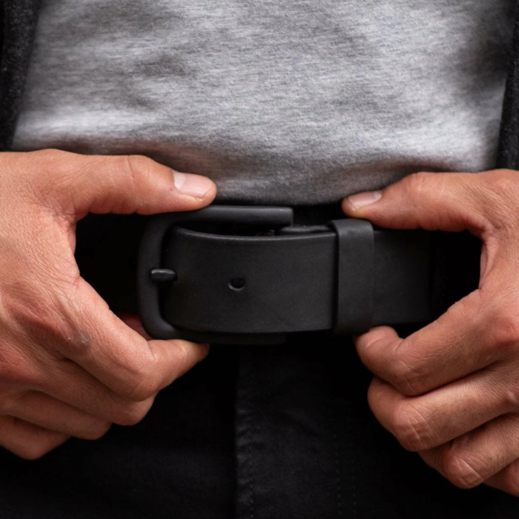 Thursday Boots - Accessories Men's Heritage Leather Belt | Black Matte 7 Thursday Boots - Accessories Men's Heritage Leather Belt | Black Matte