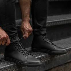 Thursday Boots - Men's Sneakers Premier High Top | Black Vachetta