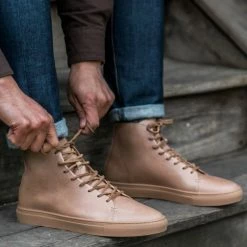 Thursday Boots - Men's Sneakers Premier High Top | Natural Vachetta