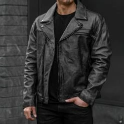 Thursday - Men's Jackets Motorcycle Jacket | Distressed Black
