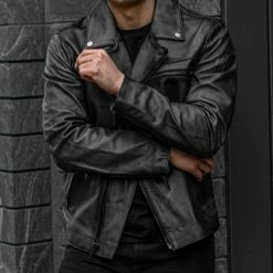 Thursday - Men's Jackets Motorcycle Jacket | Distressed Black