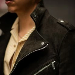 Thursday - Men's Jackets Motorcycle Jacket | Dark Olive Suede