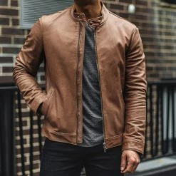 Thursday - Men's Jackets Racer Jacket | Natural