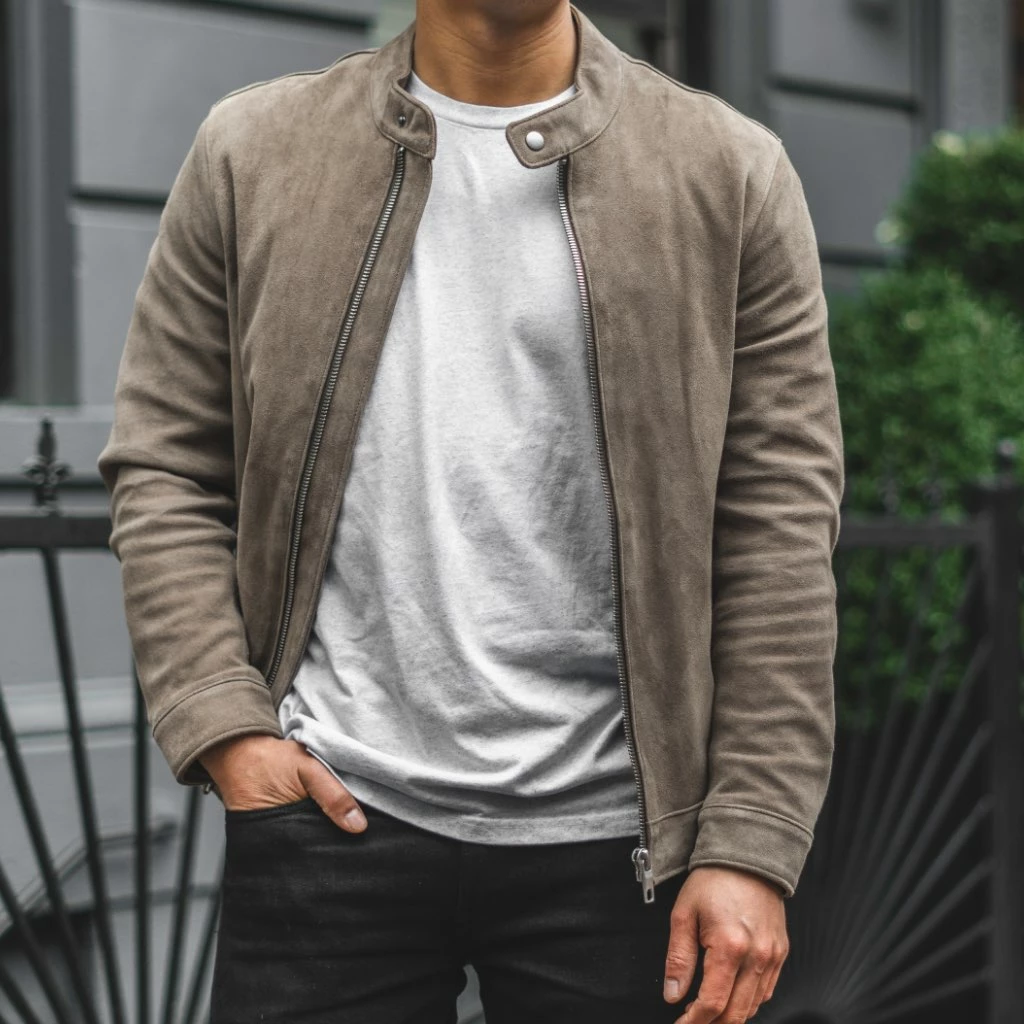 Thursday - Men's Jackets Racer Jacket | Taupe 4 Thursday - Men's Jackets Racer Jacket | Taupe
