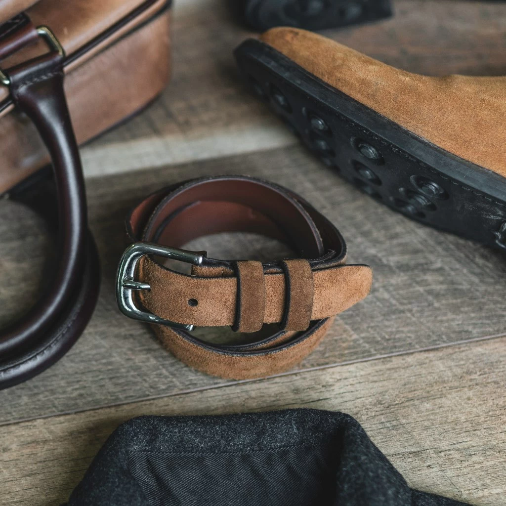 Thursday Boots - Accessories Men's Refined Leather Belt | Cognac Suede Belts & Wallets 9 Thursday Boots - Accessories Men's Refined Leather Belt | Cognac Suede Belts & Wallets