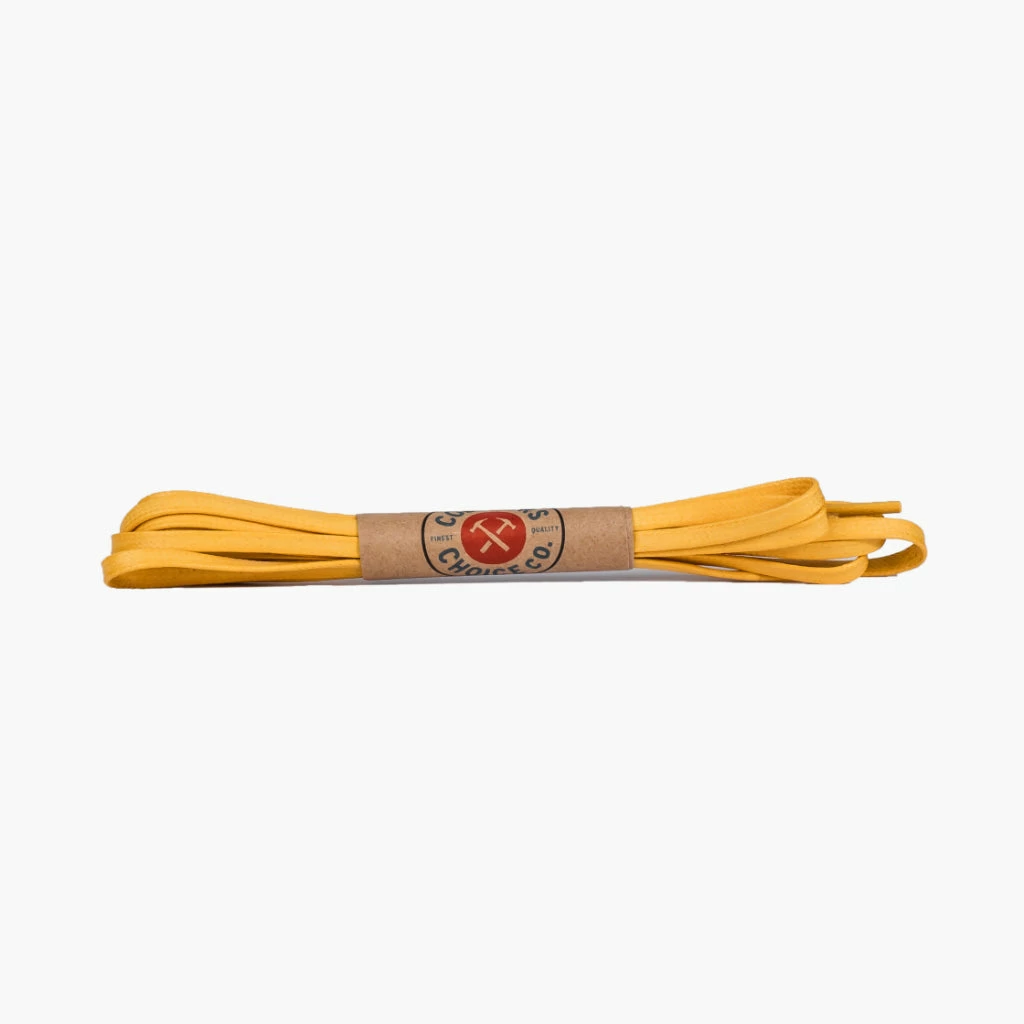 Thursday Boots - Accessories Shoe Care & Laces Flat Waxed Cotton Laces | Yellow 3 Thursday Boots - Accessories Shoe Care & Laces Flat Waxed Cotton Laces | Yellow