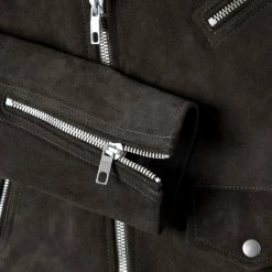 Thursday - Men's Jackets Motorcycle Jacket | Dark Olive Suede